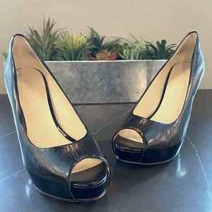 Nine West Black Open Toe Heels. Size 8.5